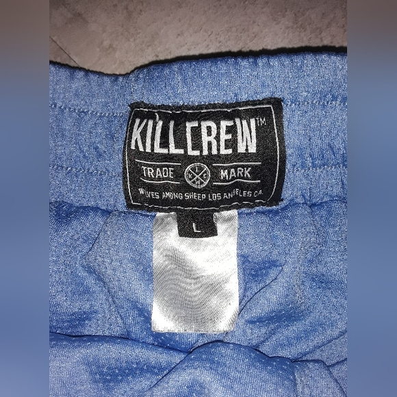 Kill Crew Sky Blue Shorts Athletic Streetwear Y2K Grunge - Picture 2 of 5